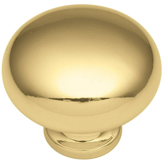 Hickory Hardware Cottage Collection Knob, 1-1/4" Dia. - Polished Brass