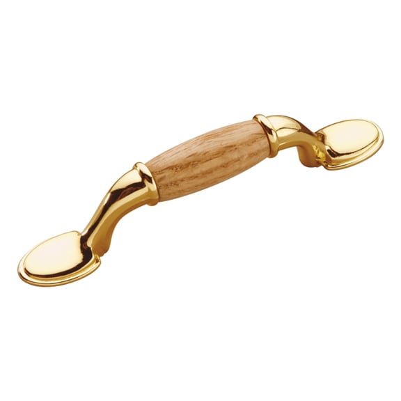 3" CTC Wood Grain Cabinet Bow Pull - Oak