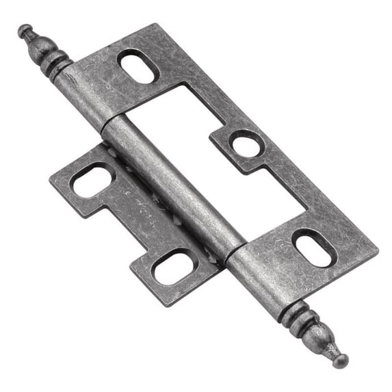Hickory Hardware 2-1/2 Inch Self Mortise Hinge - Pair - Silver Medallion P8293-SM