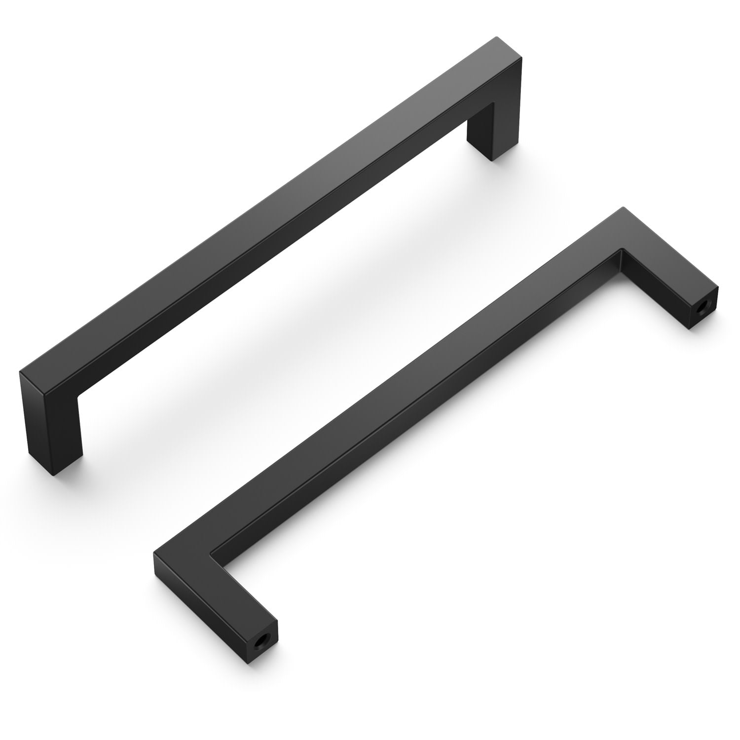 Matte Black Aluminum Modern Bar Drawer Pulls, 5-1/16" Center