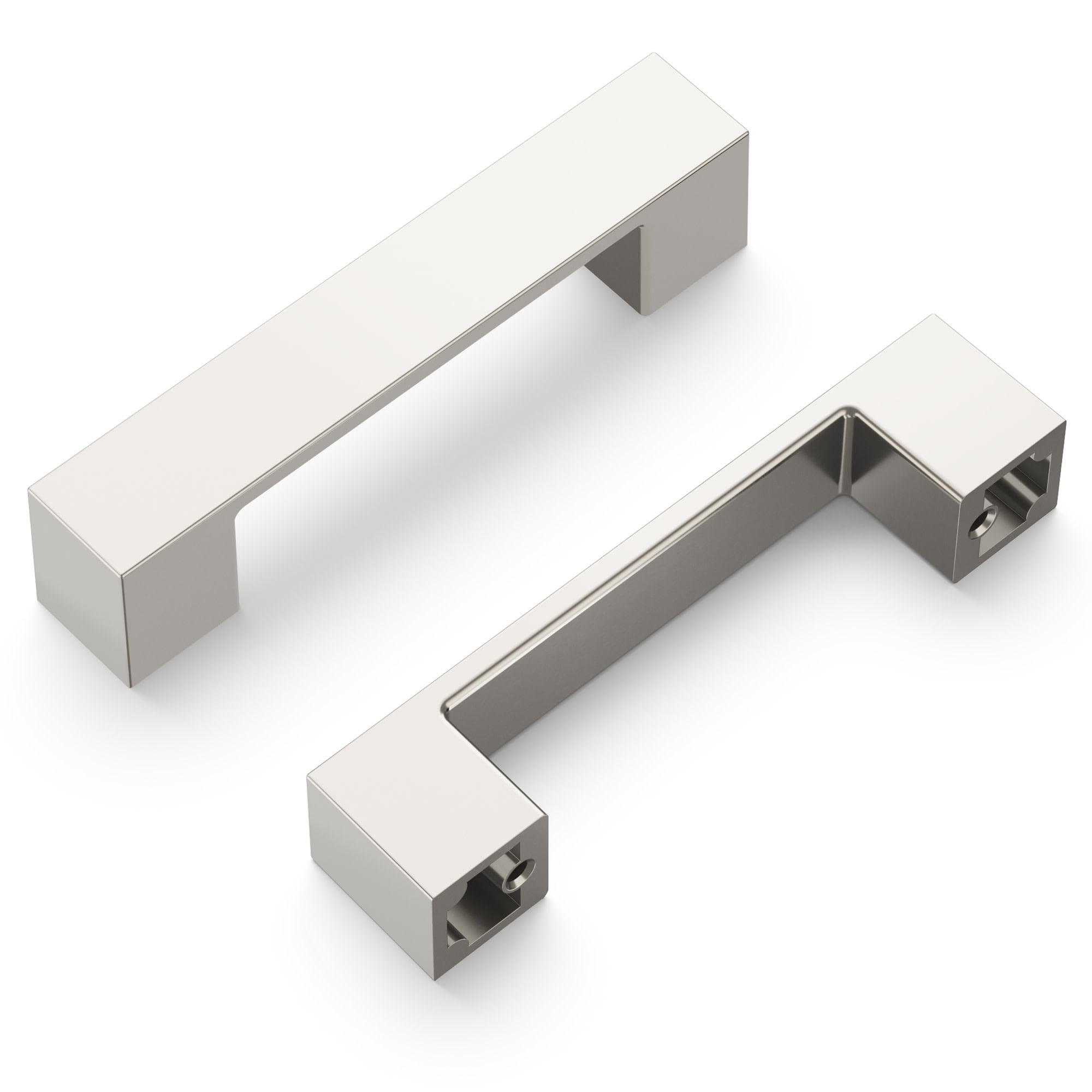 Satin Nickel 3-Inch Modern Bar Cabinet Pulls
