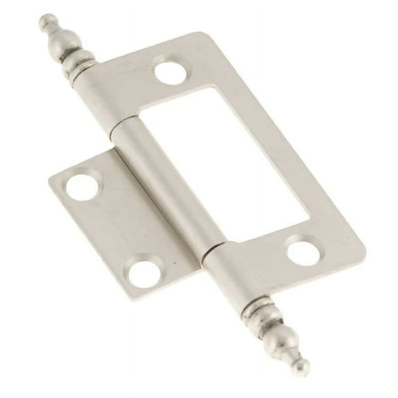 Hickory Hardware Surface Face Mounted Collection Hinge (Pair), Surface Face Mounted - Satin Nickel