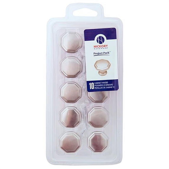 Hickory Hardware VP14004-SN Project Pack 1.12 In. Conquest Satin Nickel Cabinet Knob 10 Pack