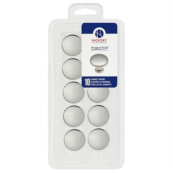 Hickory Hardware VP14255-26 Project Pack 1.12 In. Conquest Polished Chrome Cabinet Knob 10 Pack