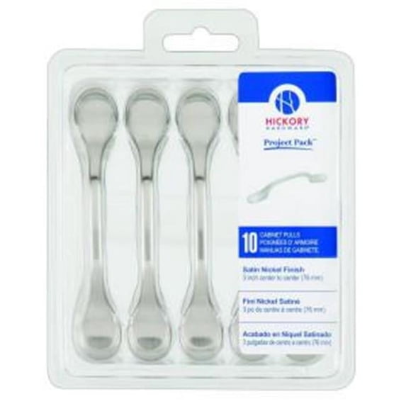 Hickory Hardware VP14444-SN Project Pack 3 In. Metropolis Satin Nickel Cabinet Pull 10 pack