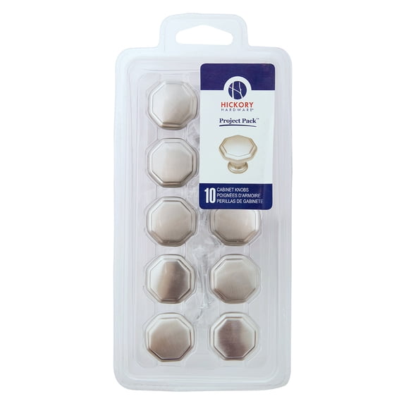 Hickory Hardware Conquest 1-1/8 Inch Diameter Satin Nickel Cabinet Knob - Pack of 10 VP14004-SN