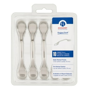 5024817 CABINET PULL SN ZINC 3"" Hickory Hardware Cabinet Pull 3 in. Satin Nickel Silver (Pack of 5)