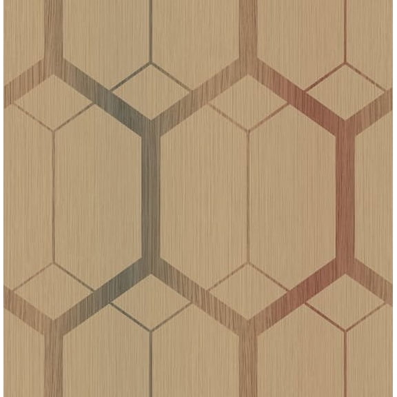 Hickory Hex Wallpaper Bolt- Oat