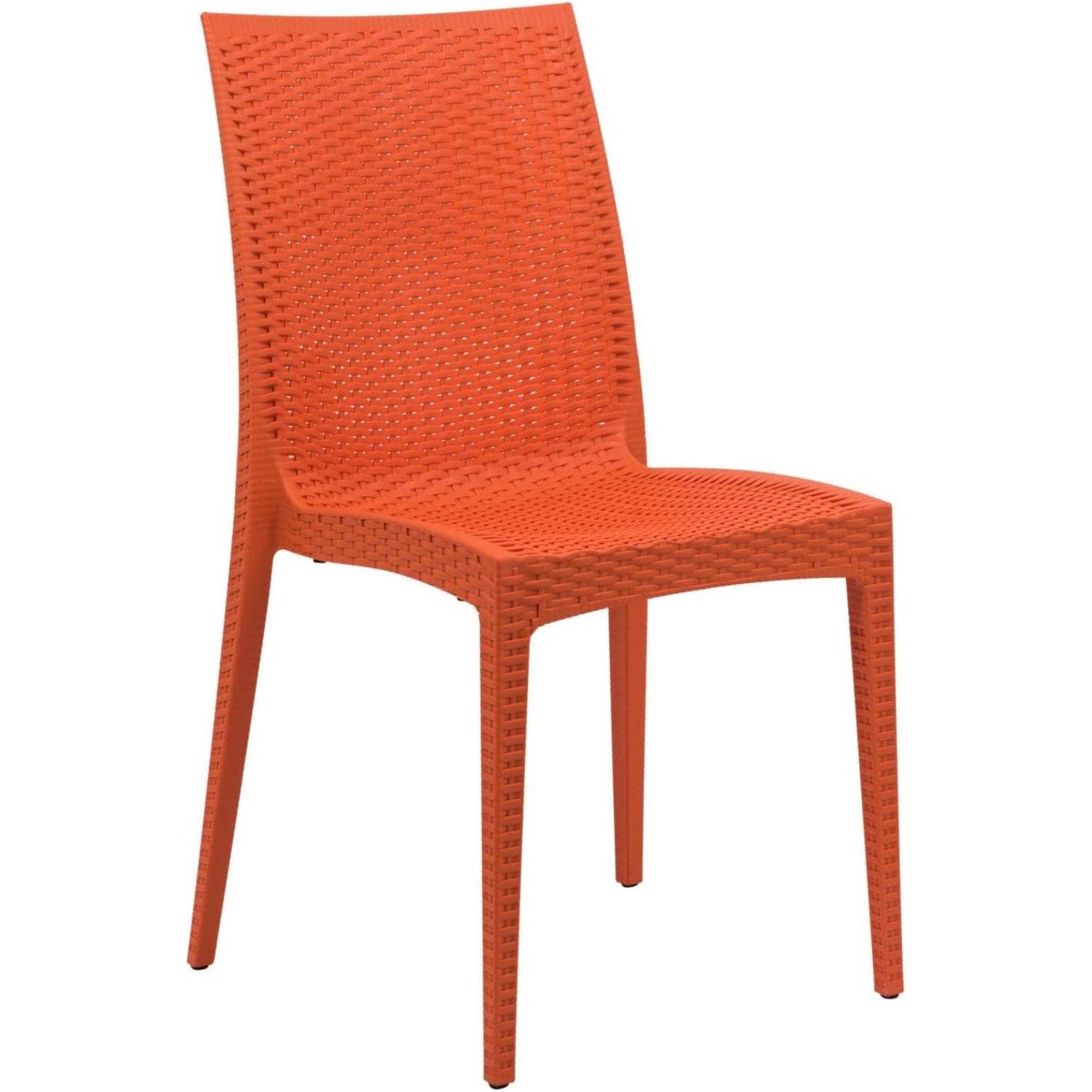 Hickory IndoorOutdoor Modern Weave Design Stackable Dining Side Chair