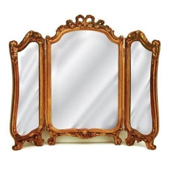 Hickory Manor 7327BZ Tri Fold Vanity Bronze Decorative Mirror