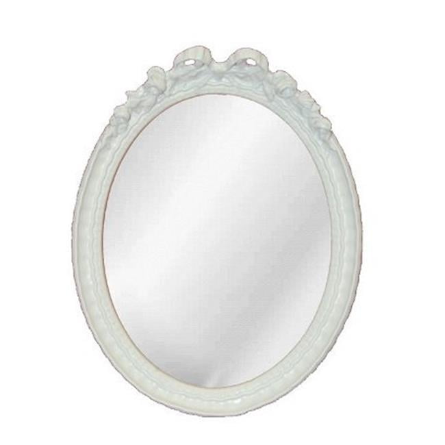 Hickory Manor KT5110BW Oval Bow Bright White Decorative Mirror