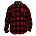 thumbnail image 1 of Hickory Shirt Co. Buffalo Flannel Plaid 1/2 Zip Shirt Jacket, Red/Black - 2X-Large, 1 of 1