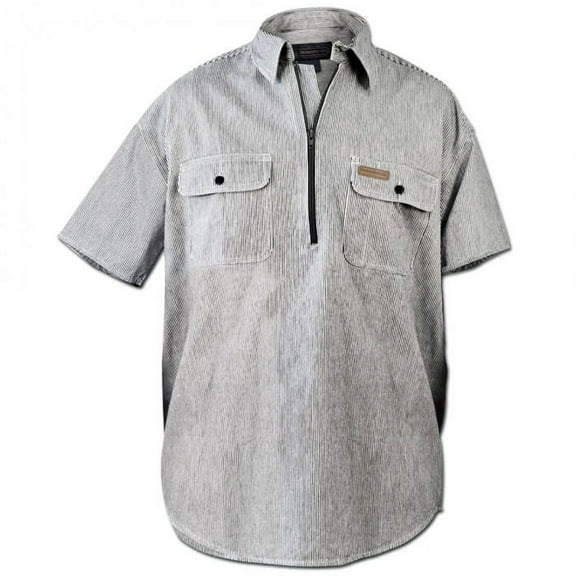 Hickory Shirt Co. Short Sleeve 1/2 Zip Shirt, Tall - X-Large
