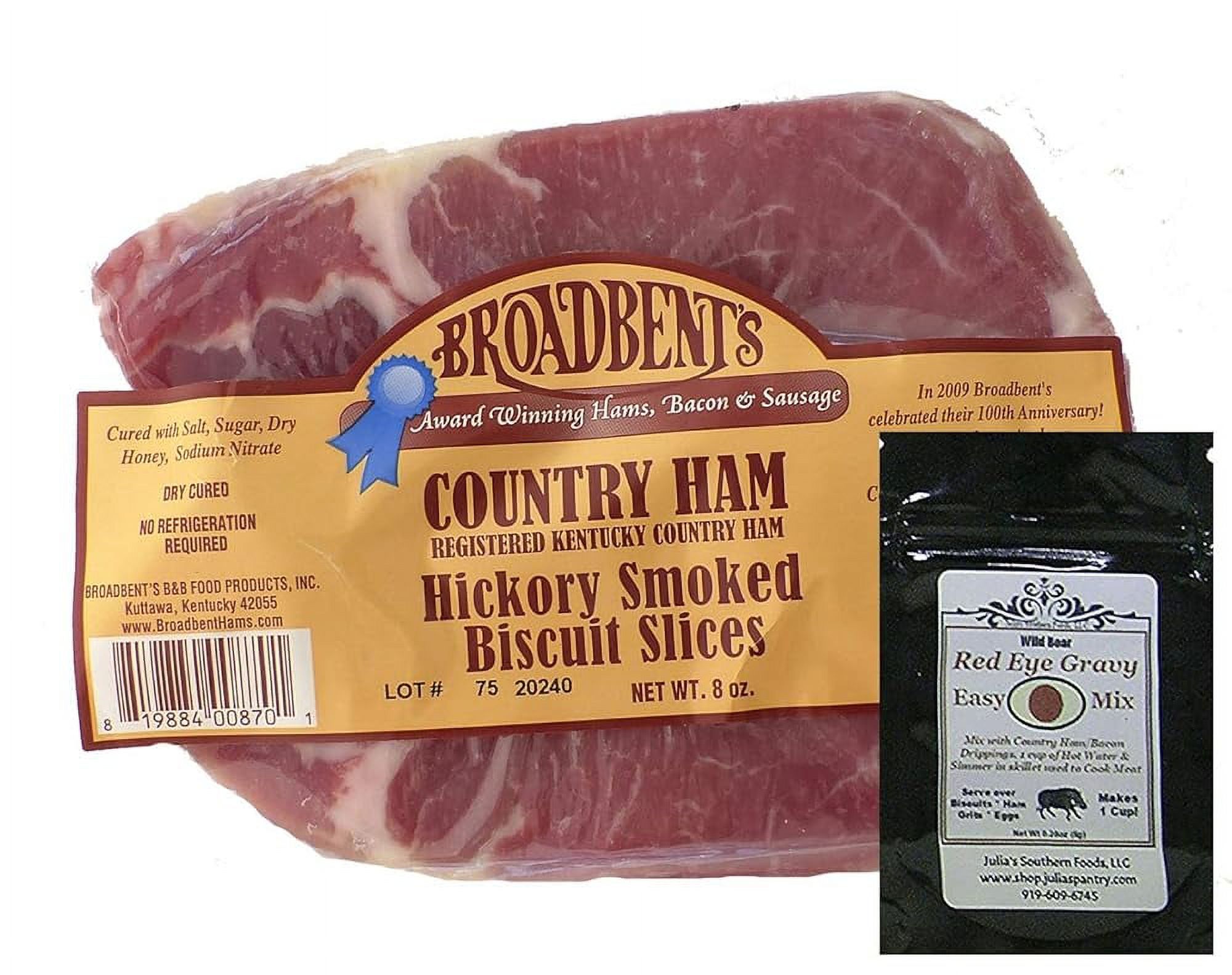 Hickory Smoked Country Ham Biscuit Slices, 8Oz Package And Red Eye