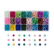 Spray Painted Crackle Glass Beads Round Mixed Color 6mm Hole: 1.3~1.6mm 24 colors about 70pcs/color 1680pcs/box