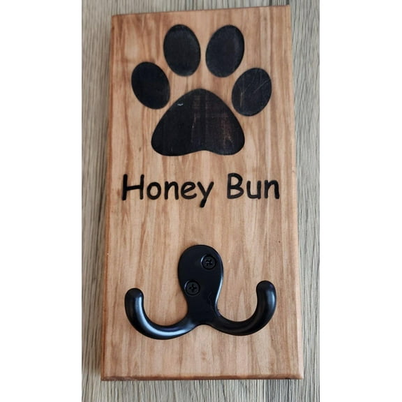 Hickory Wall Mount Dog Paw Leash Holder