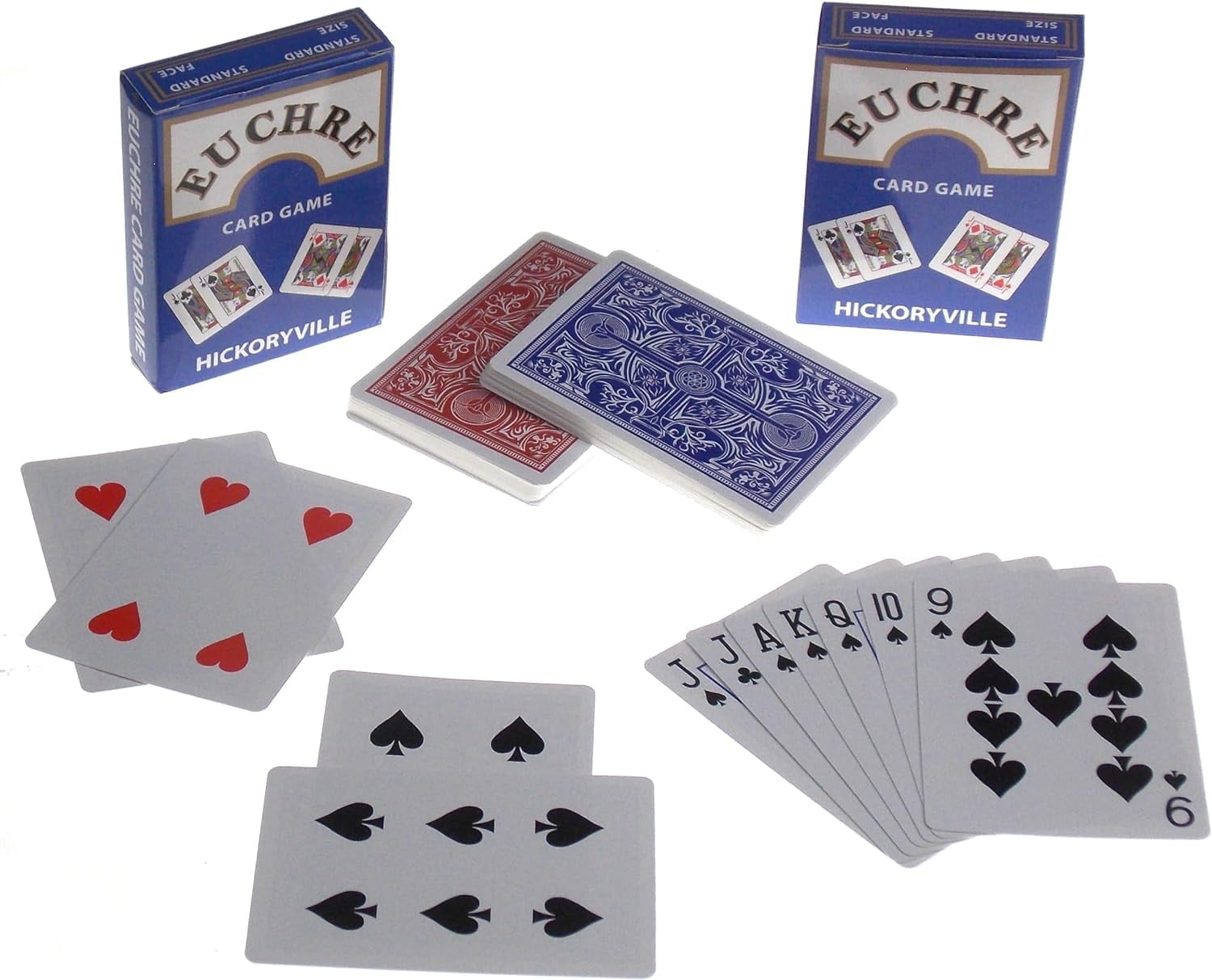 Hickoryville Euchre Card Game - 4 Specialty Decks Pre-Stripped to 24 ...