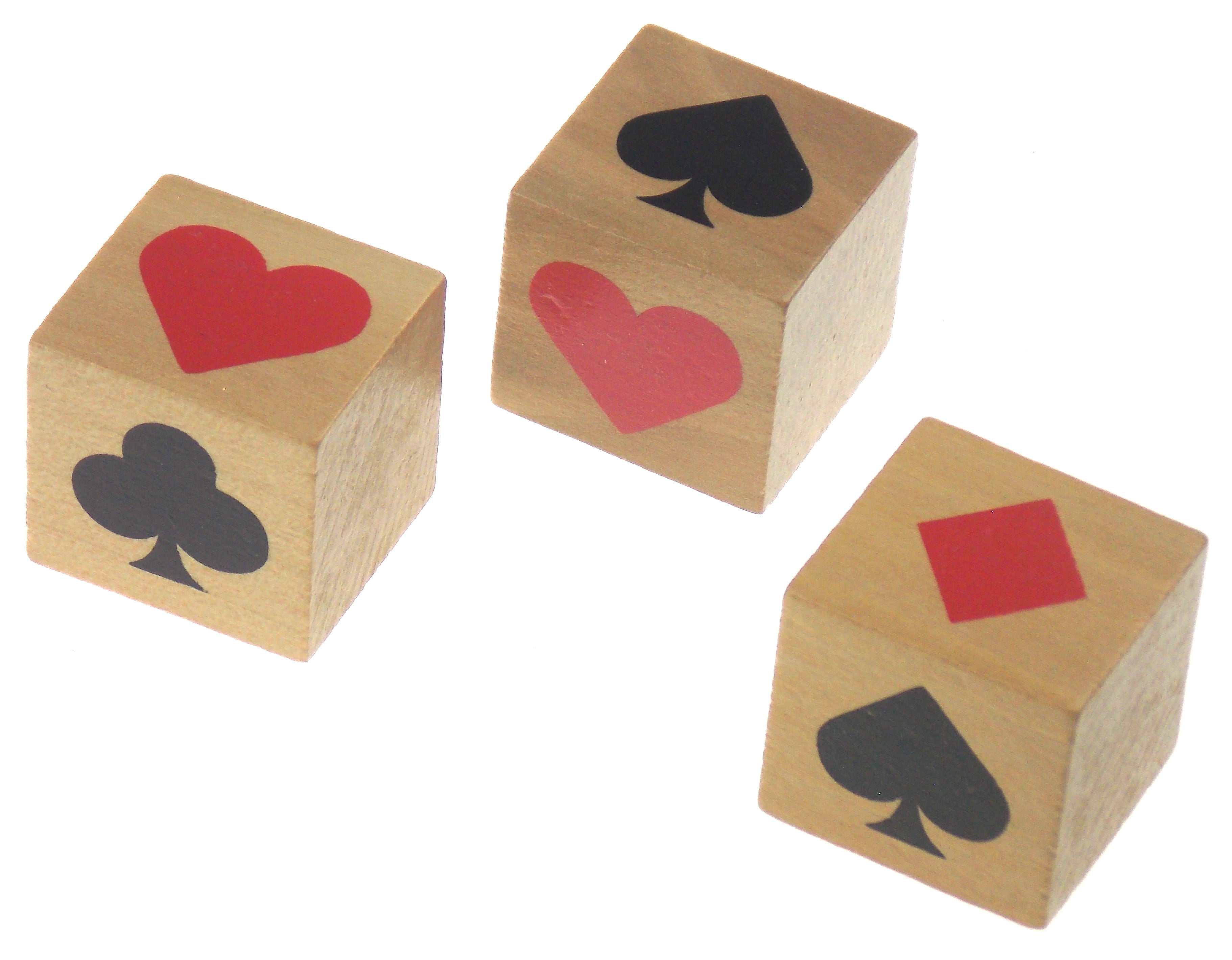 Hickoryville Trump Suit Marker Dice Lot of 3 - Indicator for Euchre Bridge Pinochle and Other Card Games Large Pips
