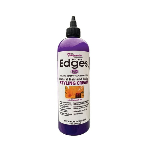 Hicks Edges Natural Hair and Scalp Styling Cream, 16 Oz, 2 Pack