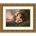 thumbnail image 1 of Hicks, Edward 18x14 Gold Ornate Wood Framed with Double Matting Museum Art Print Titled - Spring, 1 of 4