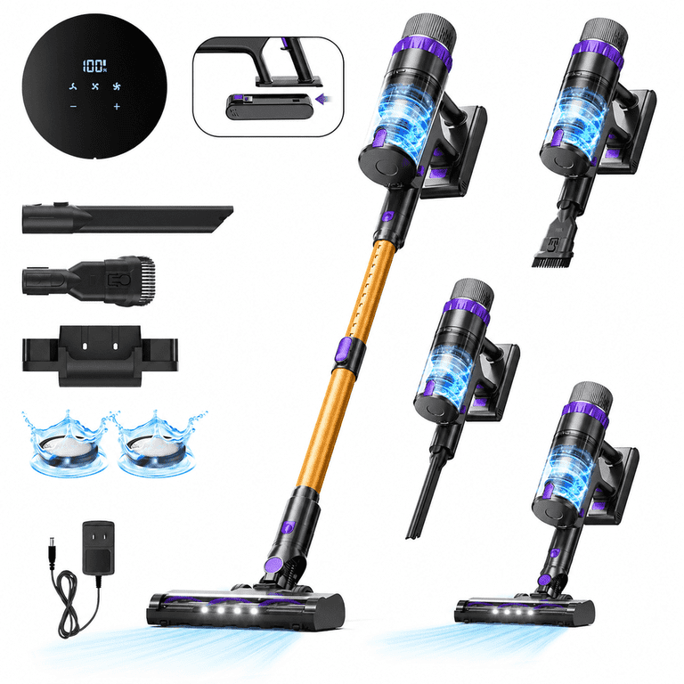 PRETTYCARE スティッククリーナー Prettycare Cordless Vacuum Cleaner, 48KPA 530W, 8*2600mAh 55mins