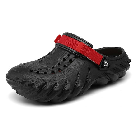 Hicooer COMFYHOME Men's and women's garden shoes, large size, easy to wear and incredibly comfy Black