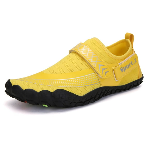 Hicooer Coolcsea Mens and Womens Durable Water Shoes (M 4-10.5; W5-11.5), Aqua Socks, Barefoot Skin Shoes for Water Sports Mud Racing Beach Surf Pool US Casual Shoes Yellow