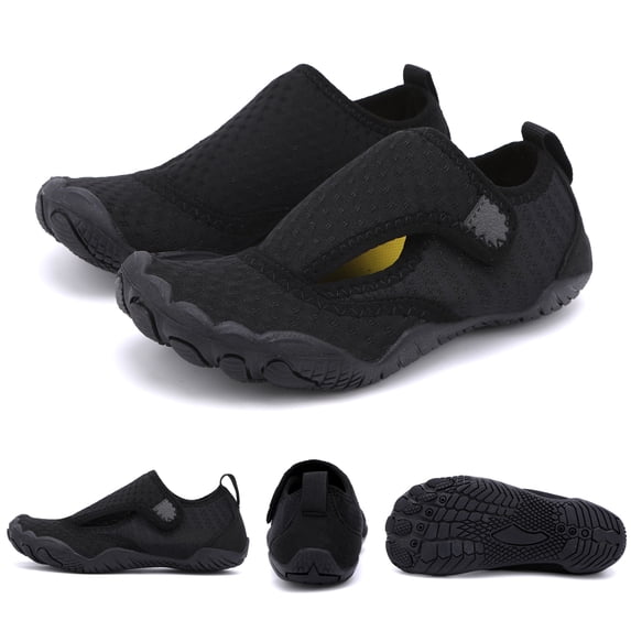 Hicooer Coolcsea Water Shoes Men's Women's Swim Shoes Outdoor Beach Barefoot Quick-Dry Aqua Pool Socks Swimming Yoga Surfing Exercise Black