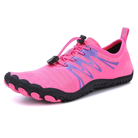 Hicooer Coolcsea Water Shoes Men's Women's Swim Shoes Outdoor Beach Barefoot Quick-Dry Aqua Pool Socks Swimming Yoga Surfing Exercise Fushia