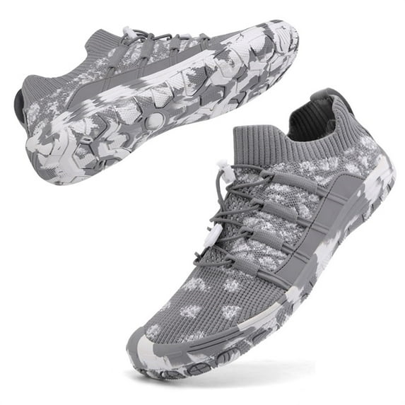 Hicooer Coolcsea Water Shoes Men's Women's Swim Shoes Outdoor Beach Barefoot Quick-Dry Aqua Pool Socks Swimming Yoga Surfing Exercise Gray