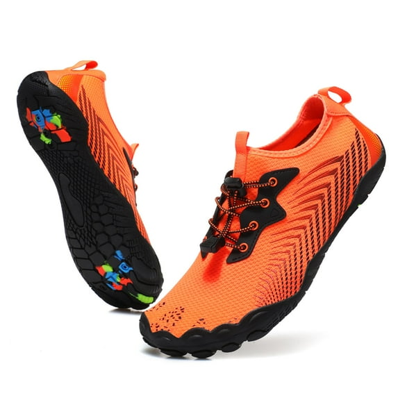 Hicooer Coolcsea Water Shoes Men's Women's Swim Shoes Outdoor Beach Barefoot Quick-Dry Aqua Pool Socks Swimming Yoga Surfing Exercise Orange