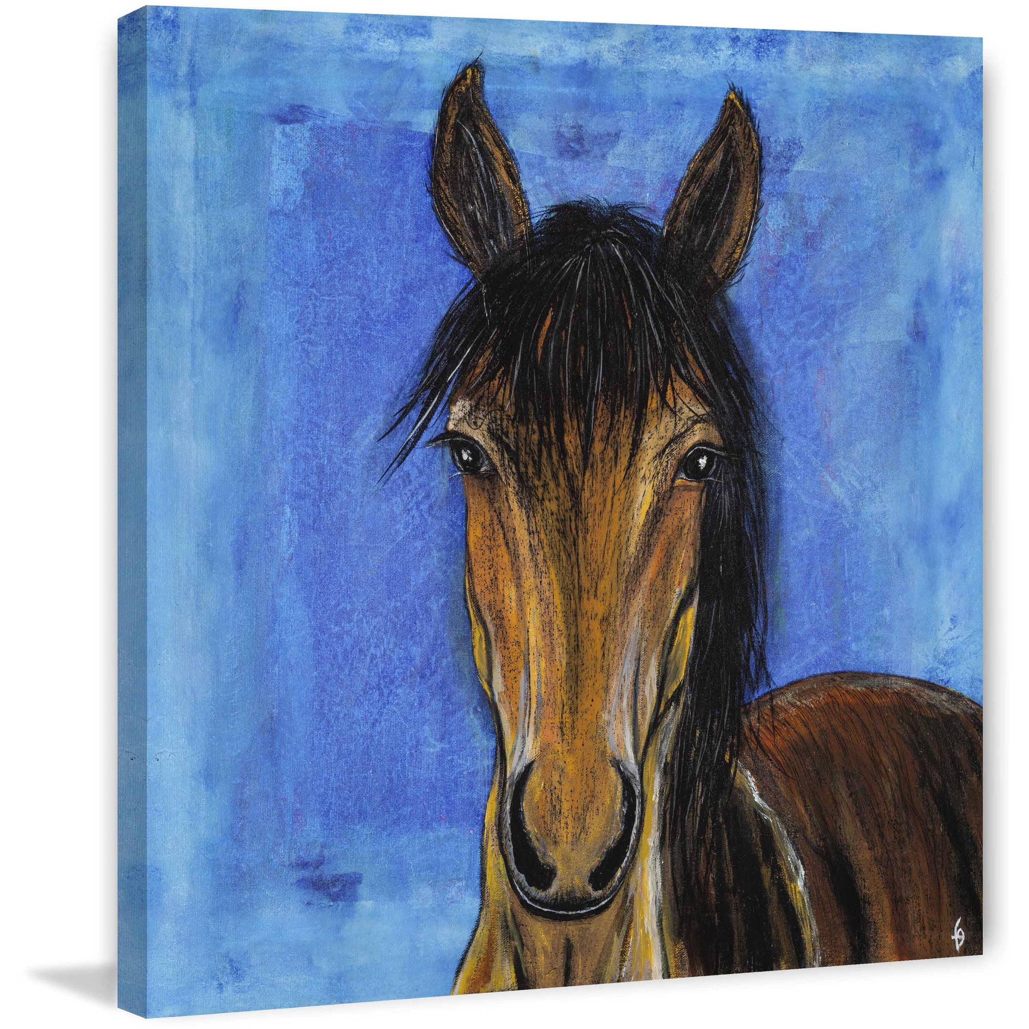 "Hidalgo Mustang Horse" Painting Print on Wrapped Canvas