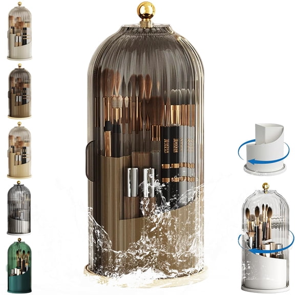 Hidden 360 rotating makeup case toothbrush case with lid multifunctional bathroom waterproof dustproof can place makeup brushes, toothbrushes