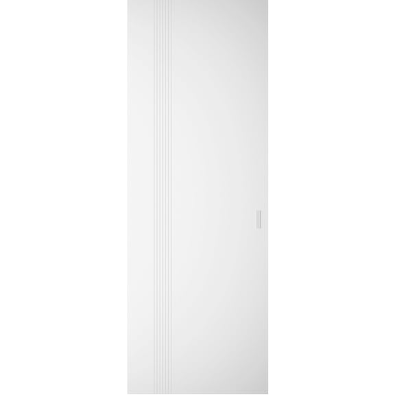 Hidden Barn | Basic 0111 Arctic White | Wood Veneer Doors | Magic Concealed Sliding Set | 32" x 80"