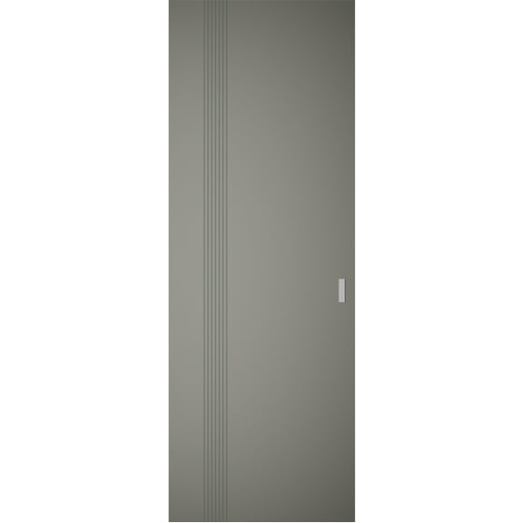 Hidden Barn | Basic 0111 Dove Grey | Wood Veneer Doors | Magic Concealed Sliding Set | 18" x 80"