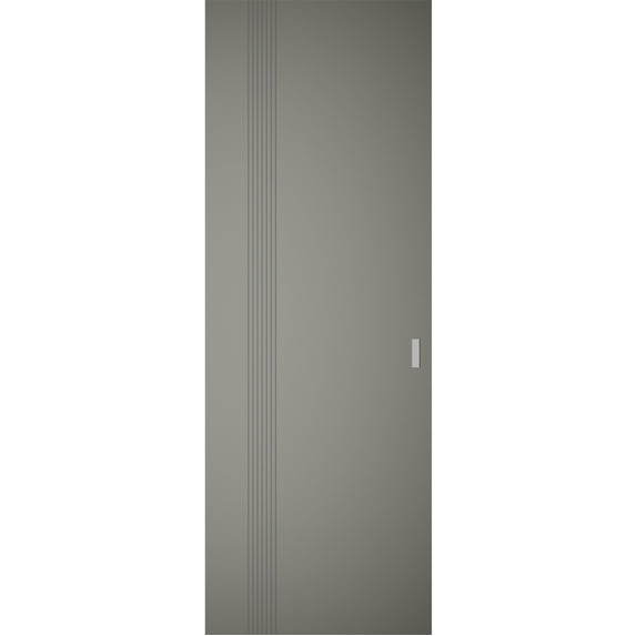 Hidden Barn | Basic 0111 Dove Grey | Wood Veneer Doors | Magic Concealed Sliding Set | 36" x 84"