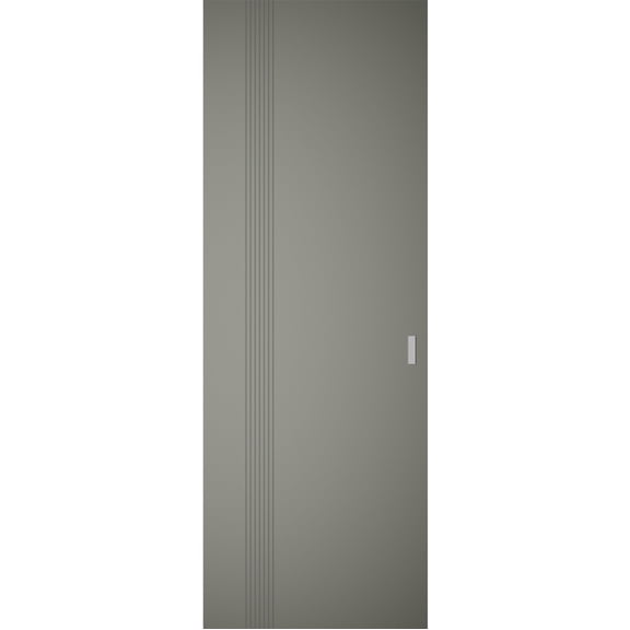 Hidden Barn | Basic 0111 Dove Grey | Wood Veneer Doors | Magic Concealed Sliding Set | 42" x 80"