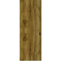 Hidden Barn | Basic 3001 Antique Oak | Wood Veneer Doors | Magic Concealed Sliding Set | 18" x 80"