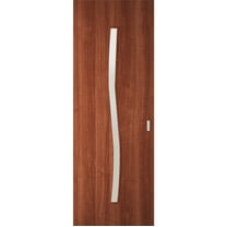 Hidden Barn | Basic 3002 Walnut Franko | Wood Veneer Doors | Magic Concealed Sliding Set | 18" x 80"