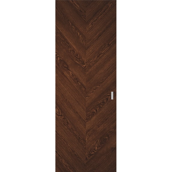 Hidden Barn | Ego 5005 Cognac Oak | Wood Veneer Doors | Magic Concealed Sliding Set | 18" x 80"