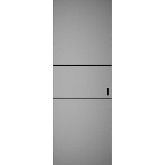 Hidden Barn | Planum 0014 Matte Grey | Sturdy Finished Flush Modern Doors | Magic Concealed Sliding Set 18" x 80"