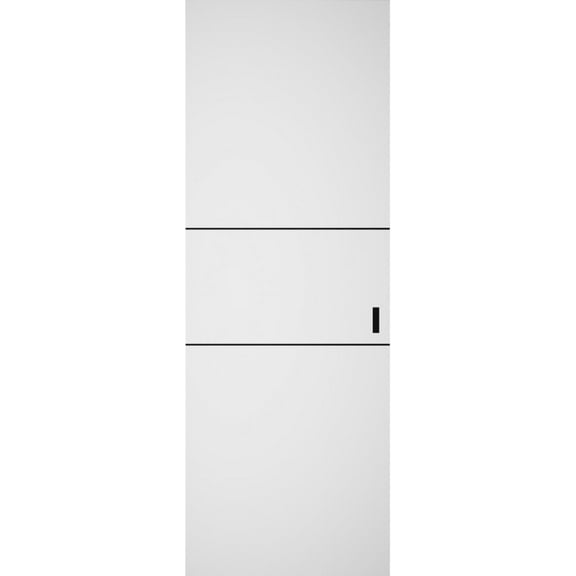 Hidden Barn | Planum 0014 White Silk | Sturdy Finished Doors | Magic Concealed Sliding Set 18" x 80"