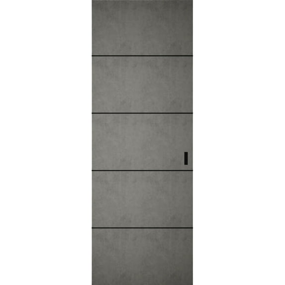Hidden Barn | Planum 0015 Concrete | Sturdy Finished Flush Modern Doors | Magic Concealed Sliding Set 36" x 80"