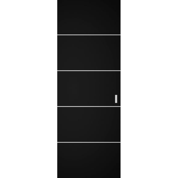 Hidden Barn | Planum 0020 Matte Black | Sturdy Finished Doors | Magic Concealed Sliding Set 30" x 80"