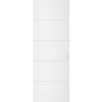 Hidden Barn | Planum 0770 Painted White | Sturdy Finished Flush Modern Doors | Magic Concealed Sliding Set 18" x 80"