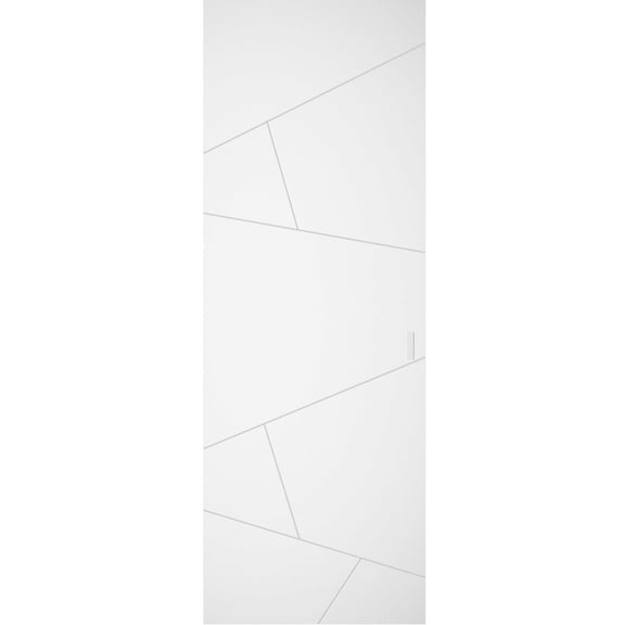 Hidden Barn | Planum 0990 Painted White | Sturdy Finished Flush Modern Doors | Magic Concealed Sliding Set 24" x 96"