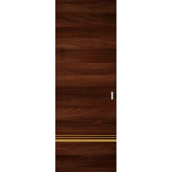 Hidden Barn | Planum 2010 Chocolate Ash | Sturdy Finished Doors | Magic Concealed Sliding Set 36" x 84"