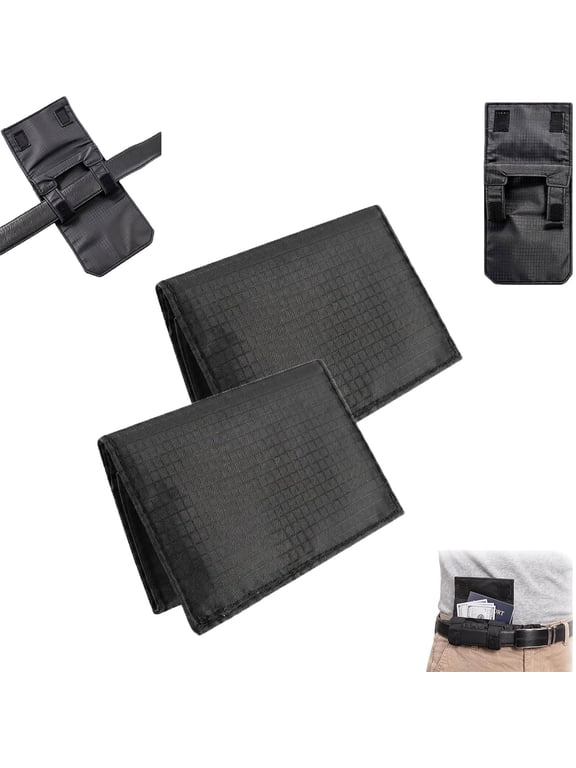 Hidden Belt Pouch Wallet, 3-in-1 Anti Theft Passport Pouch, Foldable Under-Clothing Money Holder Nylon Secure Wallet for Passport Cash Cards, for Men & Women(lxf)