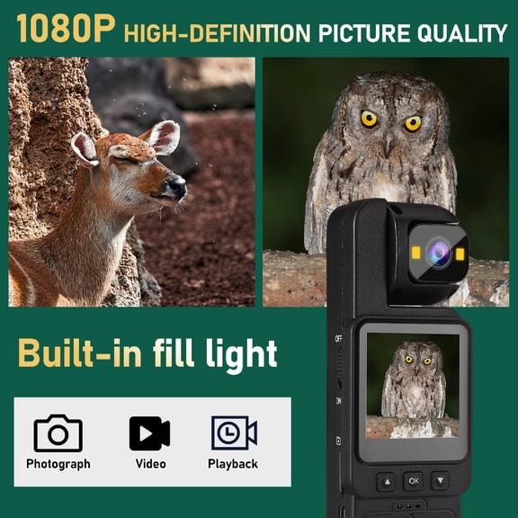 Hidden Body Camera HD 1080P Mini Body Came with Night Vision Wearable Camcorder for Security, Indoor, Outdoor