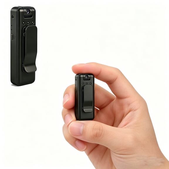 Mini portable camera with audio and video recording, POV wearable camera, patrol video camera with night vision, camera for security work, recording and travel